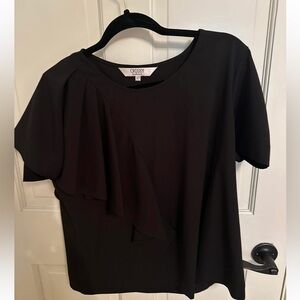 CROSBY by Mollie Burch Black Blouse with Ruffle Sleeve